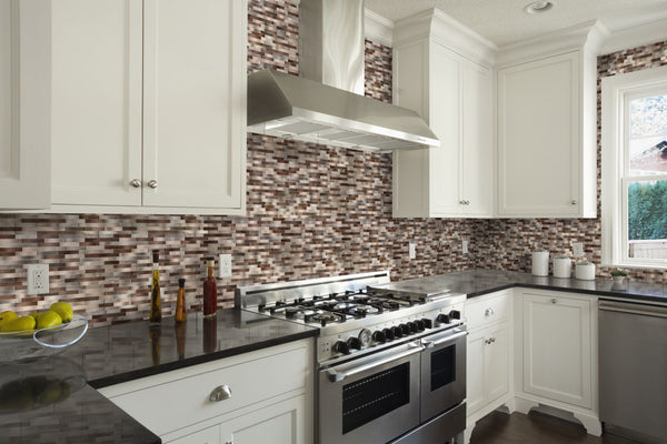Decopus Peel and Stick Backsplash Metal Tile (LNG15 CBM Brown Copper Muted-Gold Mixed Matted 12in x 12in. 4mm thick, Stick On