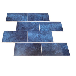Decopus Subway Tile Peel and Stick Backsplash (Luxury Stone Composite - Sapphire Illusion10x12.5 Mosaic 10pc/pk) for Kitchen, Bathroom, Car Camper, Wall Accents - Removable, Best Value for Remodeling