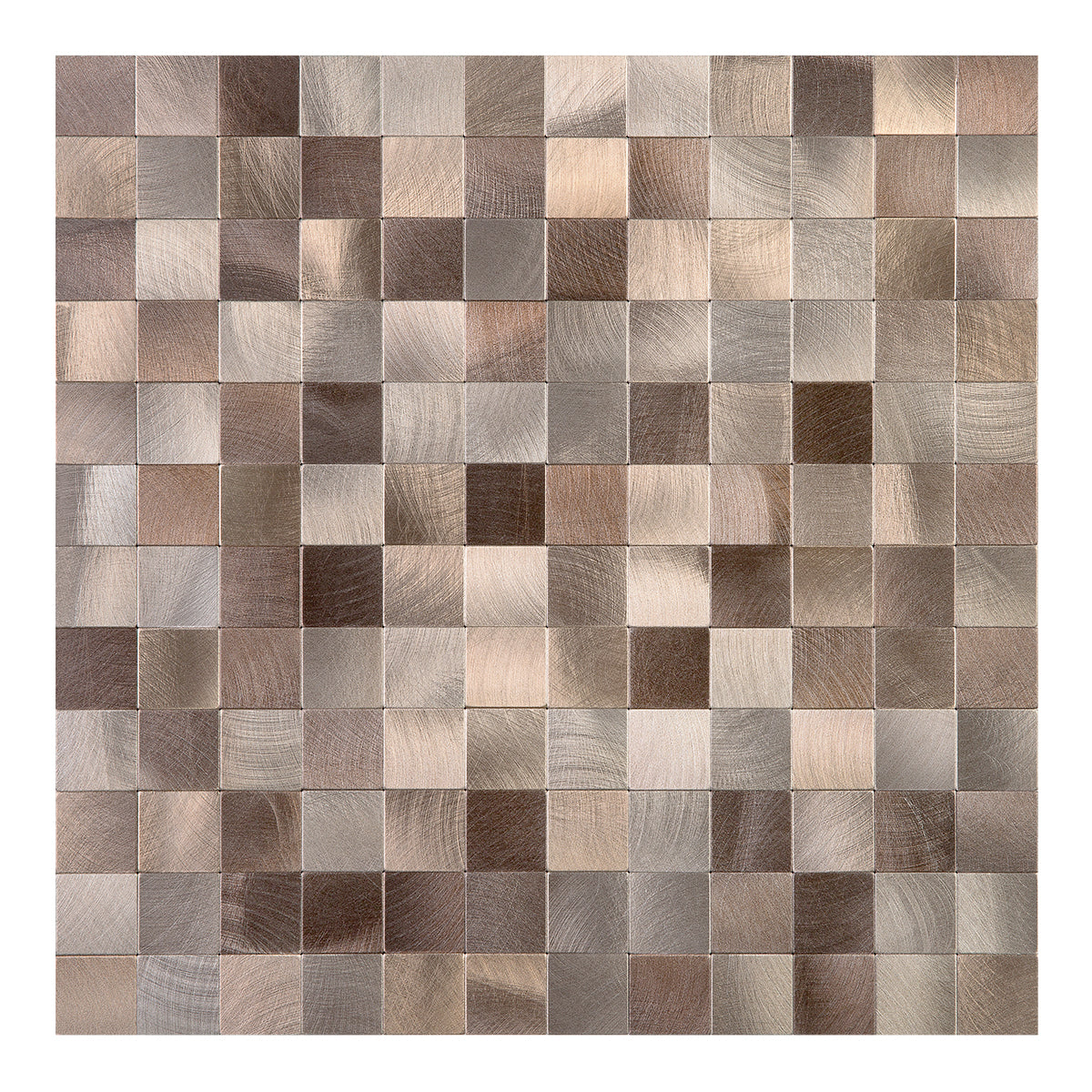 Decopus Metal Tile Peel and Stick Backsplash (MS25 Copper Brown Muted-Gold 12in x 12in. 4mm thick)