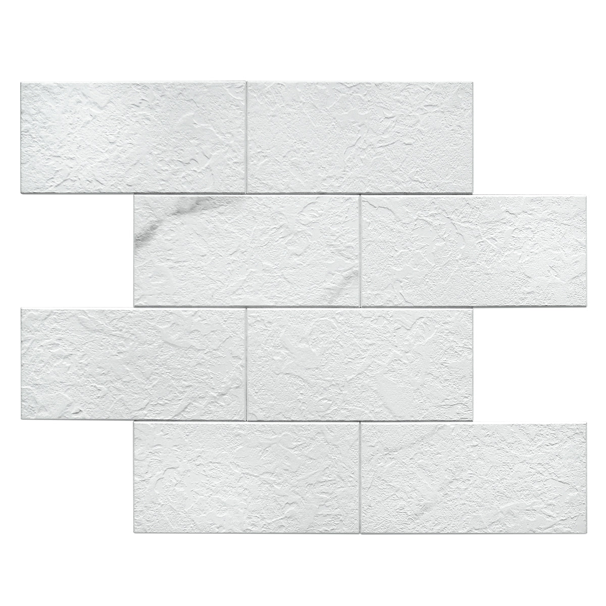 Decopus Faux Tile  Brick Peel and Stick Backsplash (Faux Stone Tile - Marble Ivory 5pc/Pack)