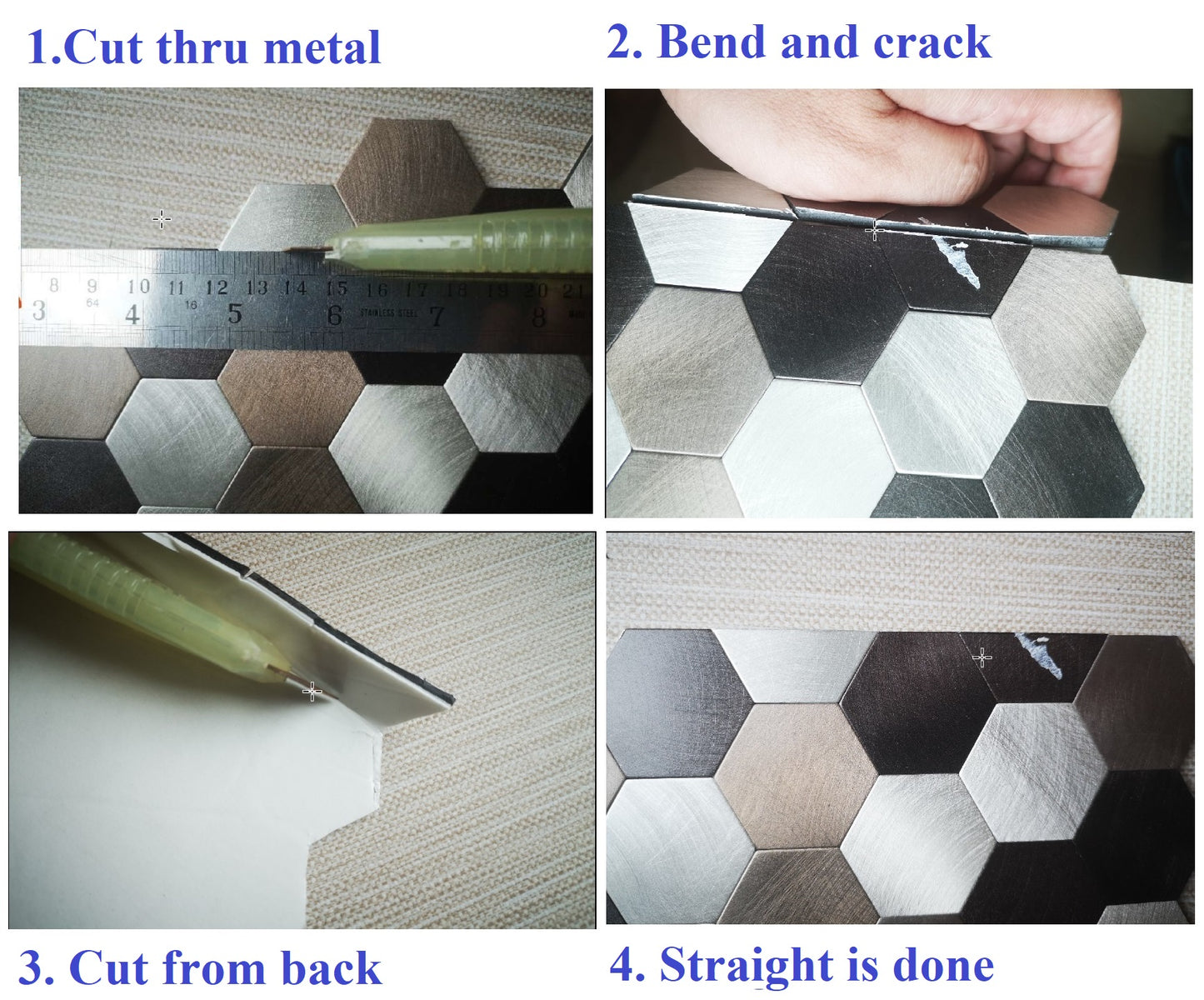 Decopus Faux Tile  Brick Peel and Stick Backsplash (Faux Stone Tile - Marble Ivory 5pc/Pack)