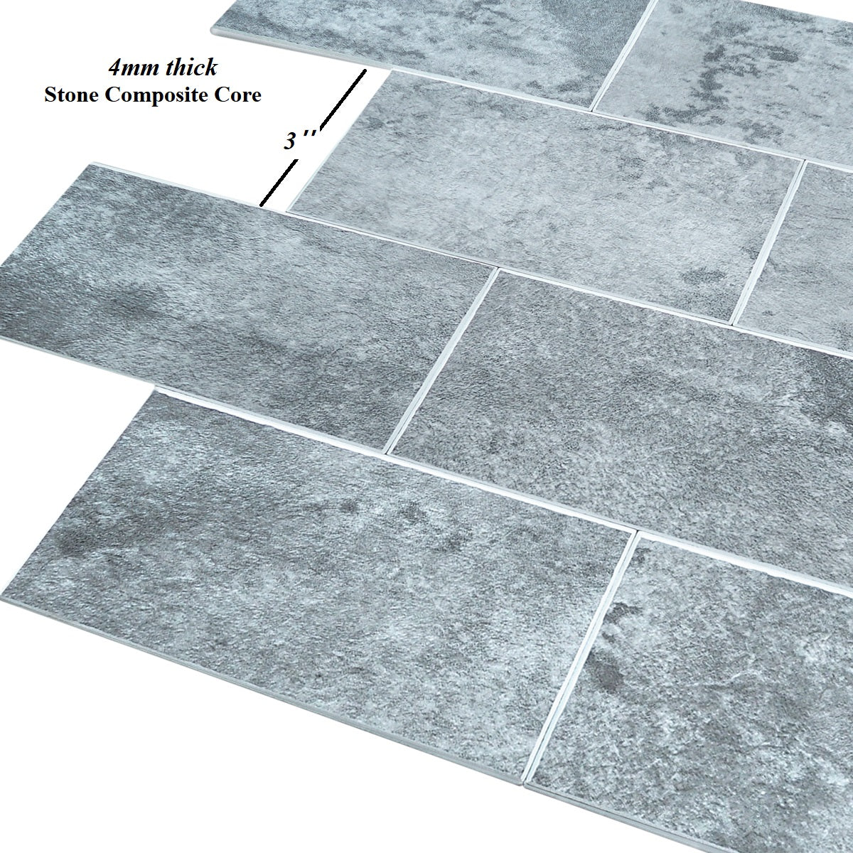 Decopus Brick Tile Peel and Stick Backsplash ( 15x12x 0.16in Thick 5pc/Pack) Faux Stone Tile - Abstract Cement Grey
