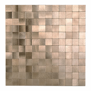 Decopus Metal Tile  Peel and Stick Backsplash (MS25 Copper Matte) 12in x 12in, 4mm thick, Stick On