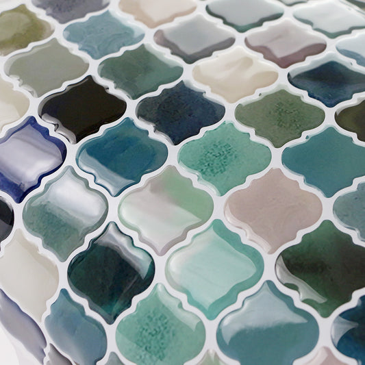 Decopus Soft Tile Peel and Stick Backsplash (Arabesque Tile ) 10.5' x 11.5' x0.1'